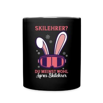 Kostüm Skifahrer Wintersport Apres Ski Party - Tasse einfarbig - Schwarz - Vorne