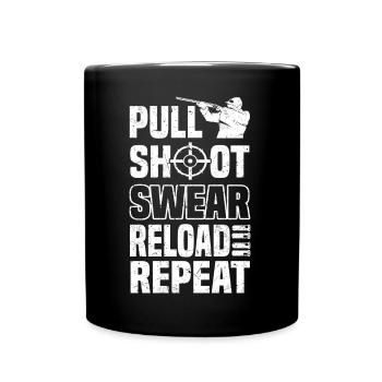 Wurfscheibenschießen | Skeet Sportschütze Geschenk - Tasse einfarbig - Schwarz - Vorne