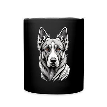 Majestic Beauty: The German Shepherd in White - Full Colour Mug - black - Front