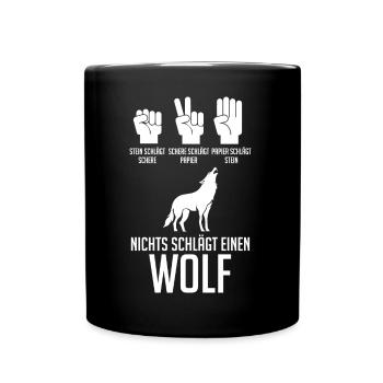 Tier Waldtier Wolf - Tasse einfarbig - Schwarz - Vorne