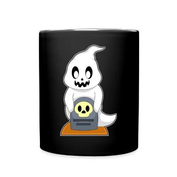 Geist Halloween Grabstein - Tasse einfarbig - Schwarz - Vorne