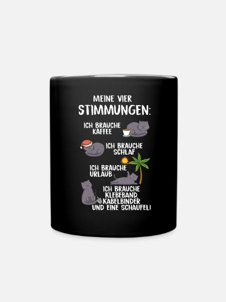Meine Vier Stimmungen - Tasse einfarbig - Schwarz