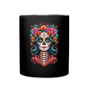Tradition and Beauty - Mexican Festival of the Dead - Full Colour Mug - black - Front