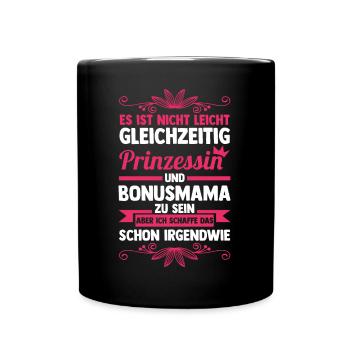 Stiefmutter Stiefmama Bonusmama - Tasse einfarbig - Schwarz - Vorne
