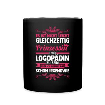 Logopädie Logopädin - Tasse einfarbig - Schwarz - Vorne