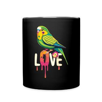 L’amour des perruches : un cœur pour les perruches - Mug uni - noir - Devant