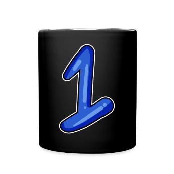 1 numéro bleu - Mug uni - noir - Devant