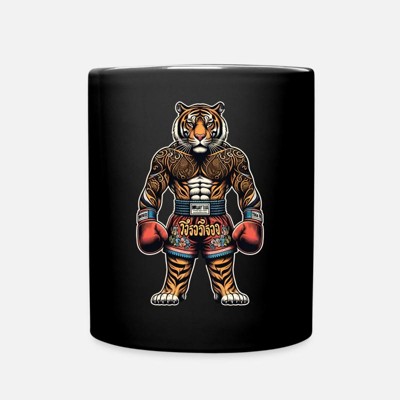 Cool Muay Thai Tiger Thai Boxen und Kickboxen - Tasse einfarbig - Schwarz
