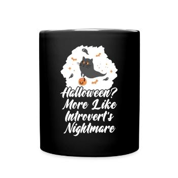 Manifestation introvertie contre Halloween - Mug uni - noir - Devant