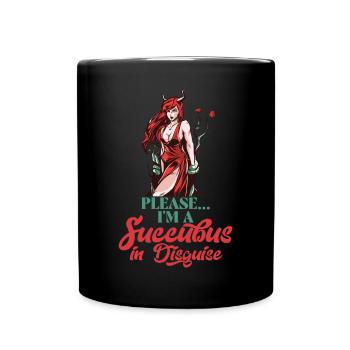 Sukkubus Flirty Nymphe Sexy Anime Dämon Flügel Goth - Tasse einfarbig - Schwarz - Vorne