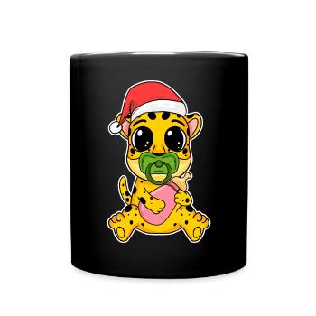 Guépard bébé Noël Noël enfant en bas âge - Mug uni - noir - Devant