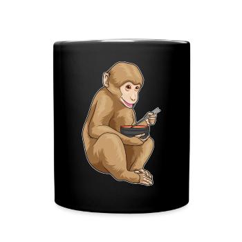Cuisinier singe cuisine de ramen - Mug uni - noir - Devant
