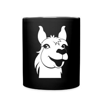 Lama Drôle Silhouette Effronté Amusant Lamas - Mug uni - noir - Devant