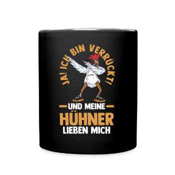 Huhn Hühnerstall Bauernhof Bauer Landwirt Hühner - Tasse einfarbig - Schwarz - Vorne