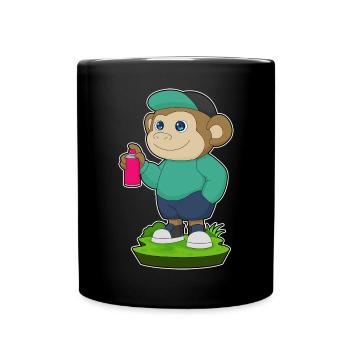 Monkey Sprayer Spray Can - Full Colour Mug - black - Front