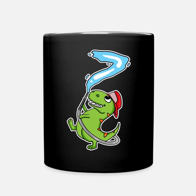 7. Geburtstag Dinosaurier - Tasse einfarbig - Schwarz