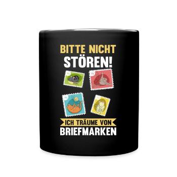 Philatelie Briefmarkensammlung Briefmarkensammler - Tasse einfarbig - Schwarz - Vorne