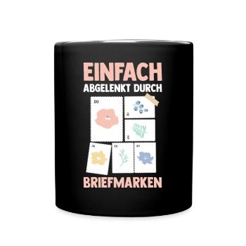 Philatelie Briefmarkensammlung Briefmarkensammler - Tasse einfarbig - Schwarz - Vorne