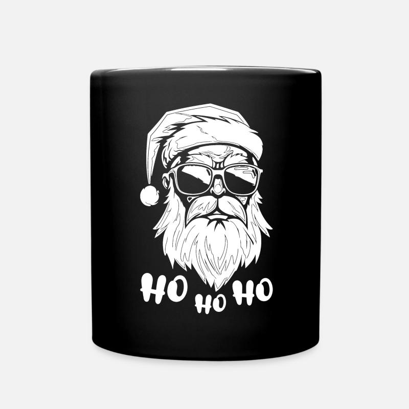 Chill Santa with sunglasses HoHoHo - Full Colour Mug - black