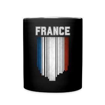 Drapeau de la France, fierté française - Mug uni - noir - Devant