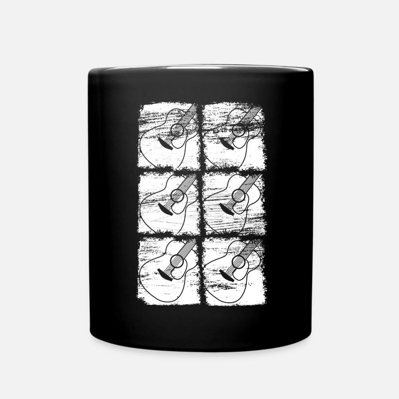 Guitar Drawing - Full Colour Mug - black