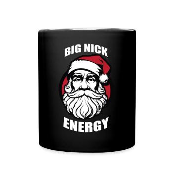 Big Nick Energy Funny Santa Christmas - Tasse einfarbig - Schwarz - Vorne