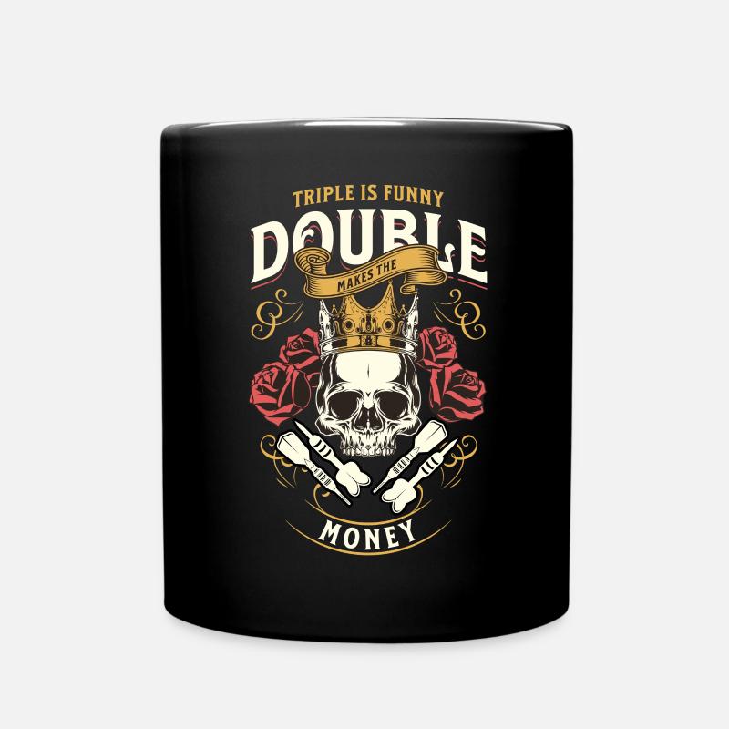 Dart Triple Is Funny Double Makes The Money - Tasse einfarbig - Schwarz