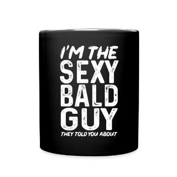 Tête chauve Calvitie Barbe Tête chauve - Mug uni - noir - Devant