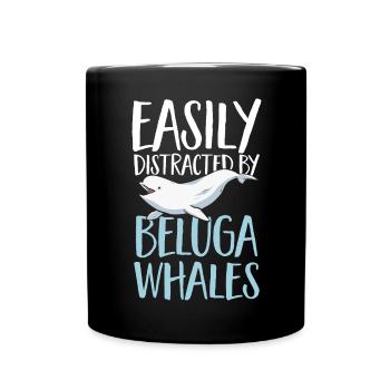 Weißwal Beluga Wal - Tasse einfarbig - Schwarz - Vorne