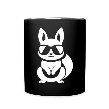 Funny Squirrel Wearing Sunglasses Squirrels - Full Colour Mug - black - Front