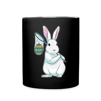Bunny Easter Fishing - Full Colour Mug - black - Front