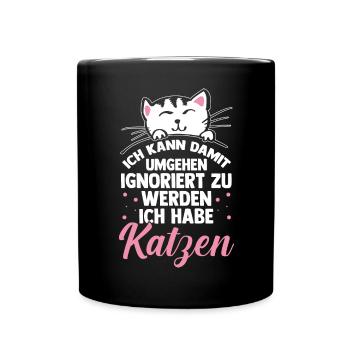 Katze Miezekatze Katzenliebhaber Katzenbesitzer Ka - Tasse einfarbig - Schwarz - Vorne