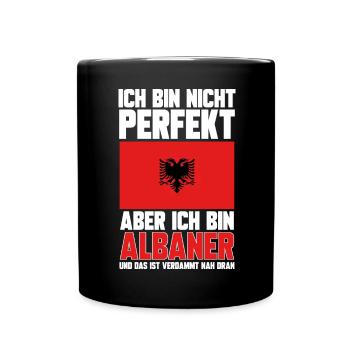 Albanische Flagge Albanischer Adler Shqiponja - Tasse einfarbig - Schwarz - Vorne