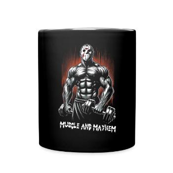 Muscle et chaos des années 80 Slasher Musculation - Mug uni - noir - Devant