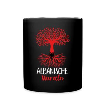 Albanische Flagge Albanischer Adler Shqiponja - Tasse einfarbig - Schwarz - Vorne