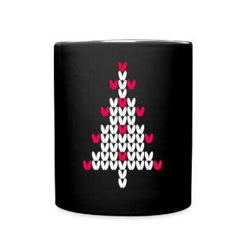 Christmas Tree Vector Fir Knit Ugly Christmas - Full Colour Mug - black - Front