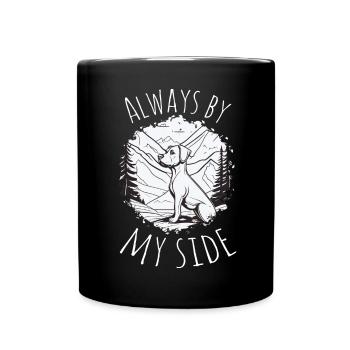 Immer an meiner Seite - Hund am Gipfel - Tasse einfarbig - Schwarz - Vorne