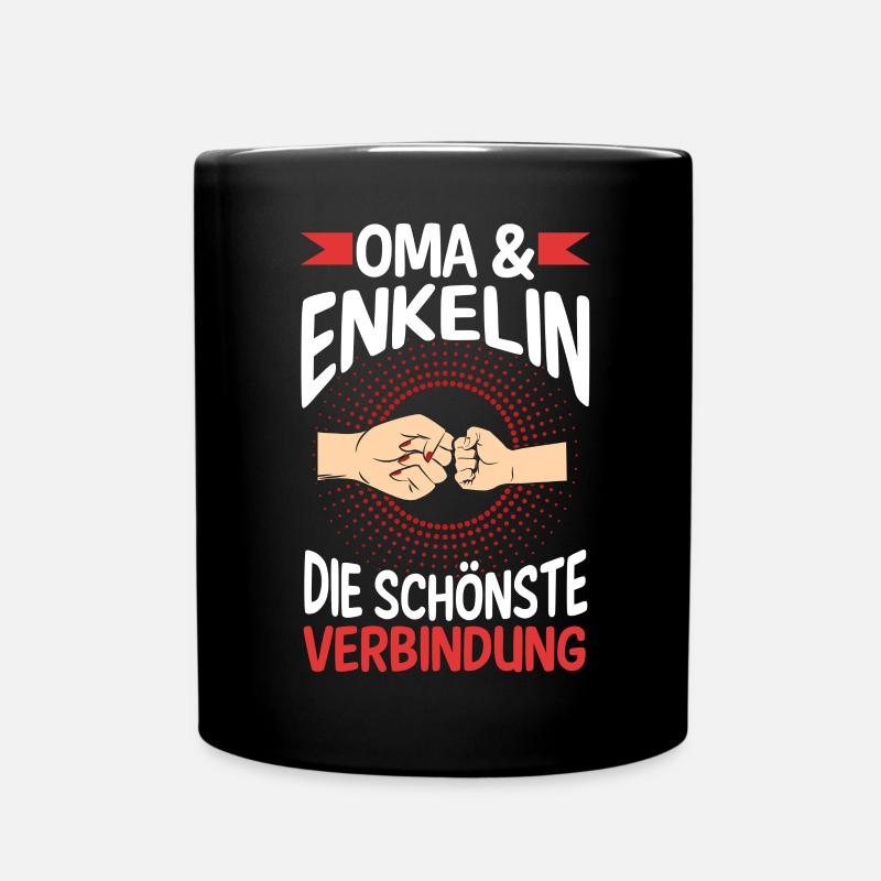 Oma Großmutter und Enkelin - Tasse einfarbig - Schwarz