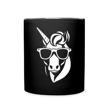 Licornes drôles portant des lunettes de soleil Licorne cool - Mug uni - noir - Devant