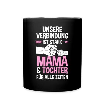 Mutter Muttertag Mama und Tochter - Tasse einfarbig - Schwarz - Vorne