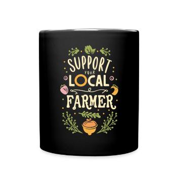 Soutenez votre agriculteur local Bauer Landwirt - Mug uni - noir - Devant
