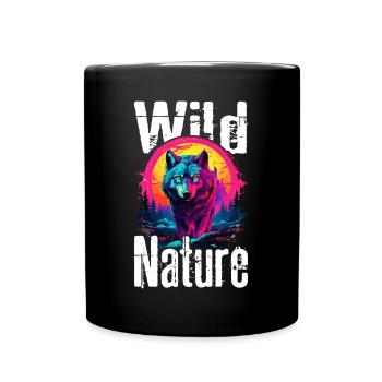 Loup Tête De Loup Loups Loup Pack Nature Néon Coloré - Mug uni - noir - Devant
