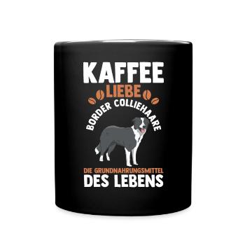 Kaffee Hund Border Collie - Tasse einfarbig - Schwarz - Vorne