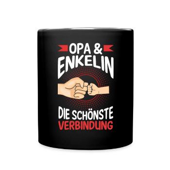 Opa Großvater Familie Enkelin Geschenk - Tasse einfarbig - Schwarz - Vorne