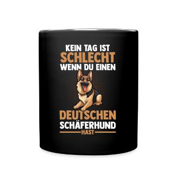Hund Deutscher Schäferhund - Tasse einfarbig - Schwarz - Vorne