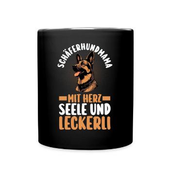 Hund Deutscher Schäferhund - Tasse einfarbig - Schwarz - Vorne