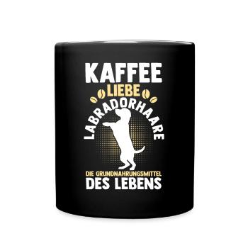 Kaffee Hund Labrador - Tasse einfarbig - Schwarz - Vorne