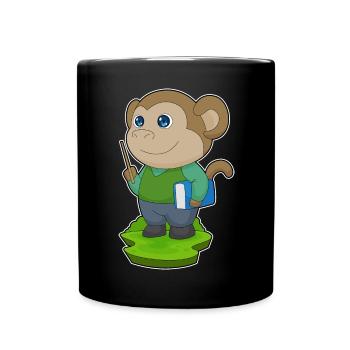 Monkey Teacher Book School - Full Colour Mug - black - Front