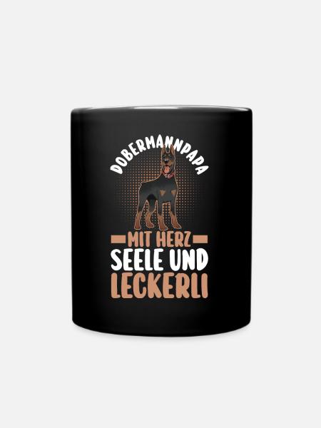 Dobermannpapa Hundepapa Hund Dobermann - Tasse einfarbig - Schwarz