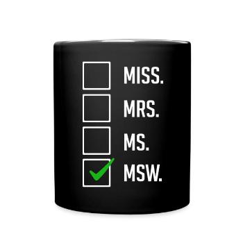 Master Of Social Work Soziale Arbeit Studium - Tasse einfarbig - Schwarz - Vorne